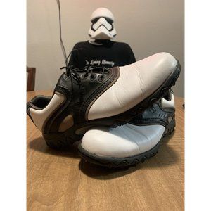 FootJoy Mens Contour 54031 White Black Leather Golf Shoes Lace Up Size 9.5 W